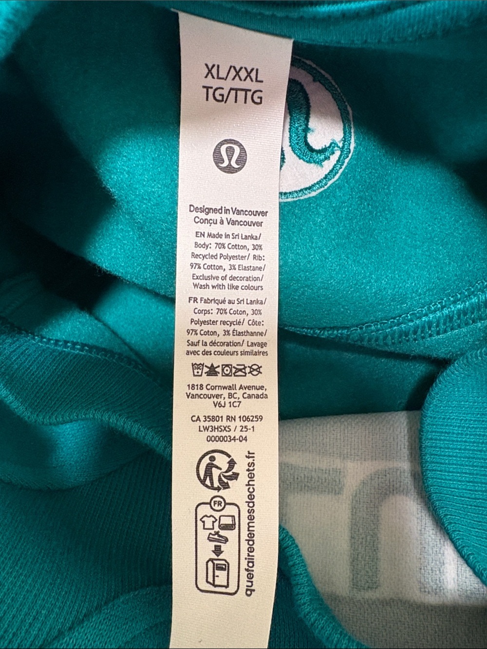 Lululemon Scuba Oversized Pullover in Sonic Teal Sz XL - Picture 8 of 8